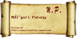 Mágori Patony névjegykártya
